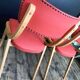Pair of vintage solid wood and leatherette chairs from the 60s