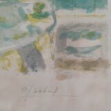 The novelist original hand-signed lithograph Gaston Sébire