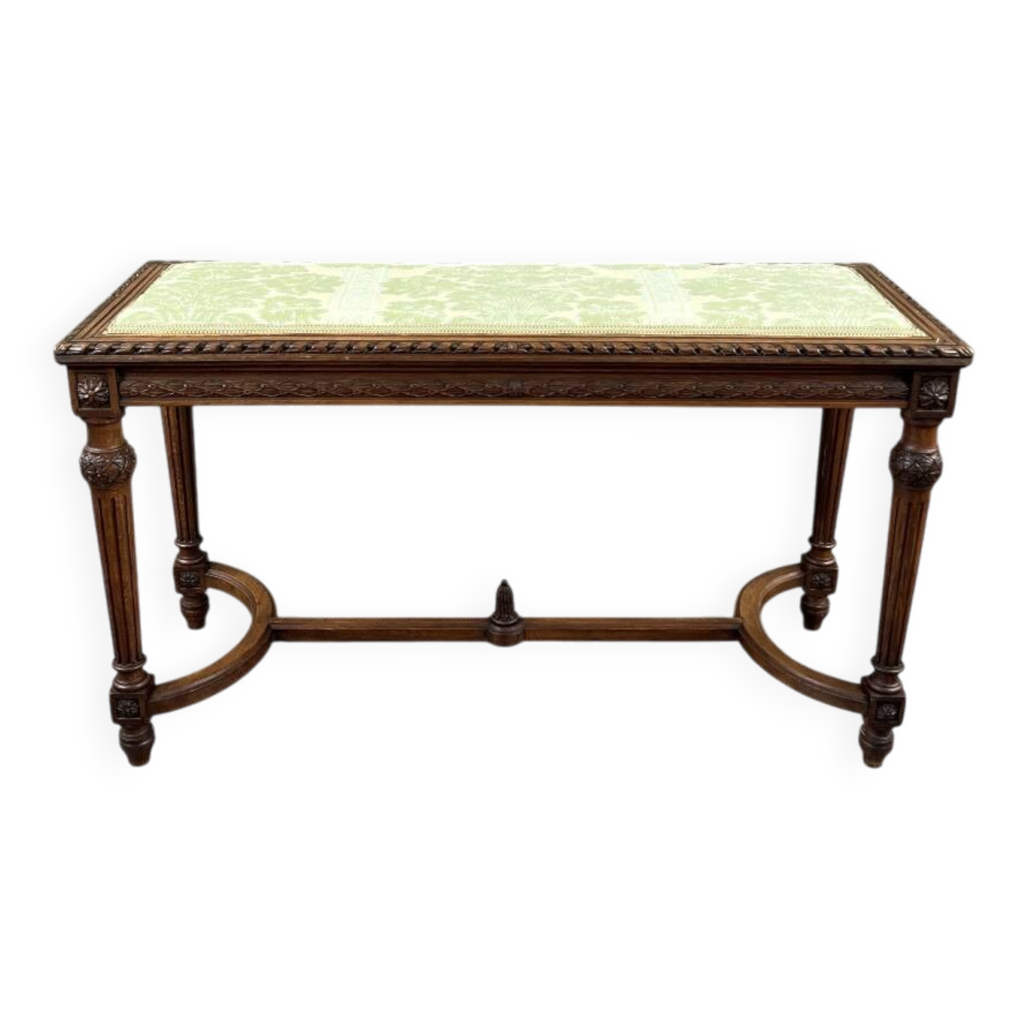 Louis XVI style carved wooden bench, 19th century