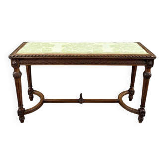 Louis XVI style carved wooden bench, 19th century