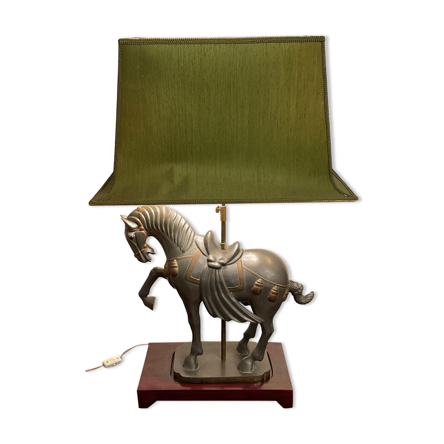 Large vintage horse plight in tin, H103 cm