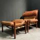 Arne Norell Inca Lounge Chair and footstool Sweden 1960's