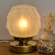 Vintage art deco globe table lamp in frosted glass