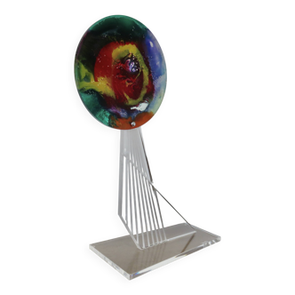 Signed contemporary sculpture, in plexiglass, lucite, 1980s