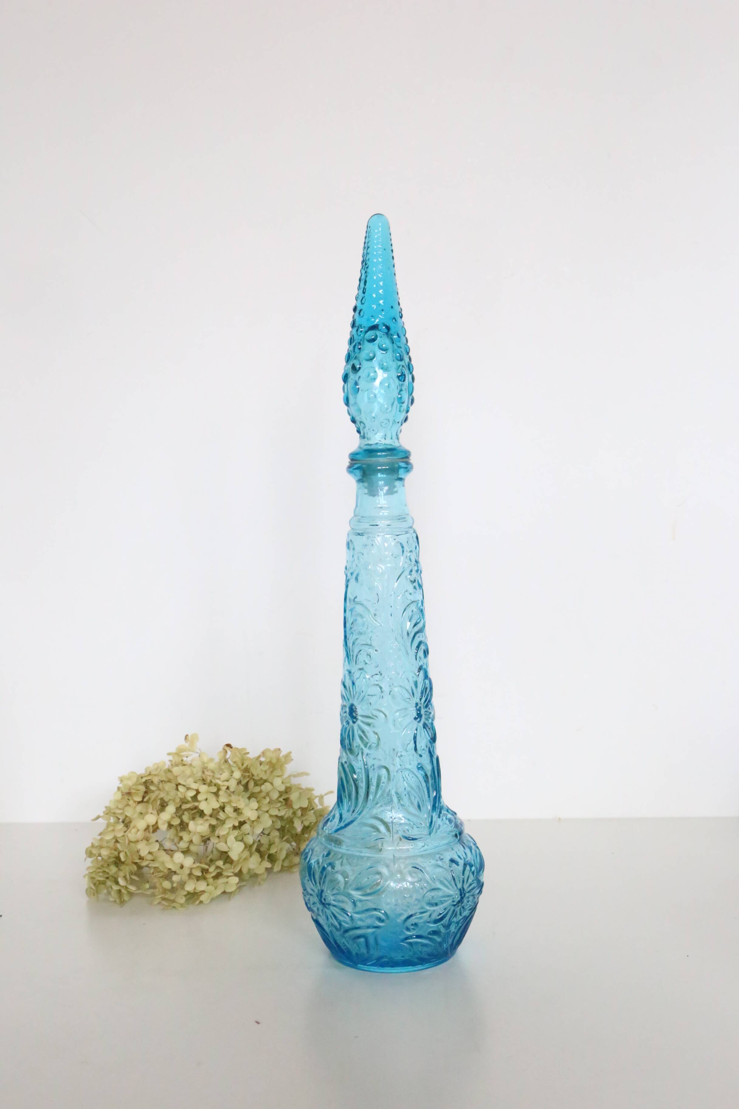 Empoli carafe, made in Italy, blue, vintage 60s