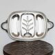 Plateau vintage en métal argenté - plat à rôtir en argent - design classique - Italie - années 1950