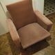 Fauteuil vintage velours vieux rose