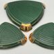 Set of 3 ART CERAMIC TRIVETS and BOTTLES by Poët Laval