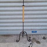 Wrought iron floor lamp and rope