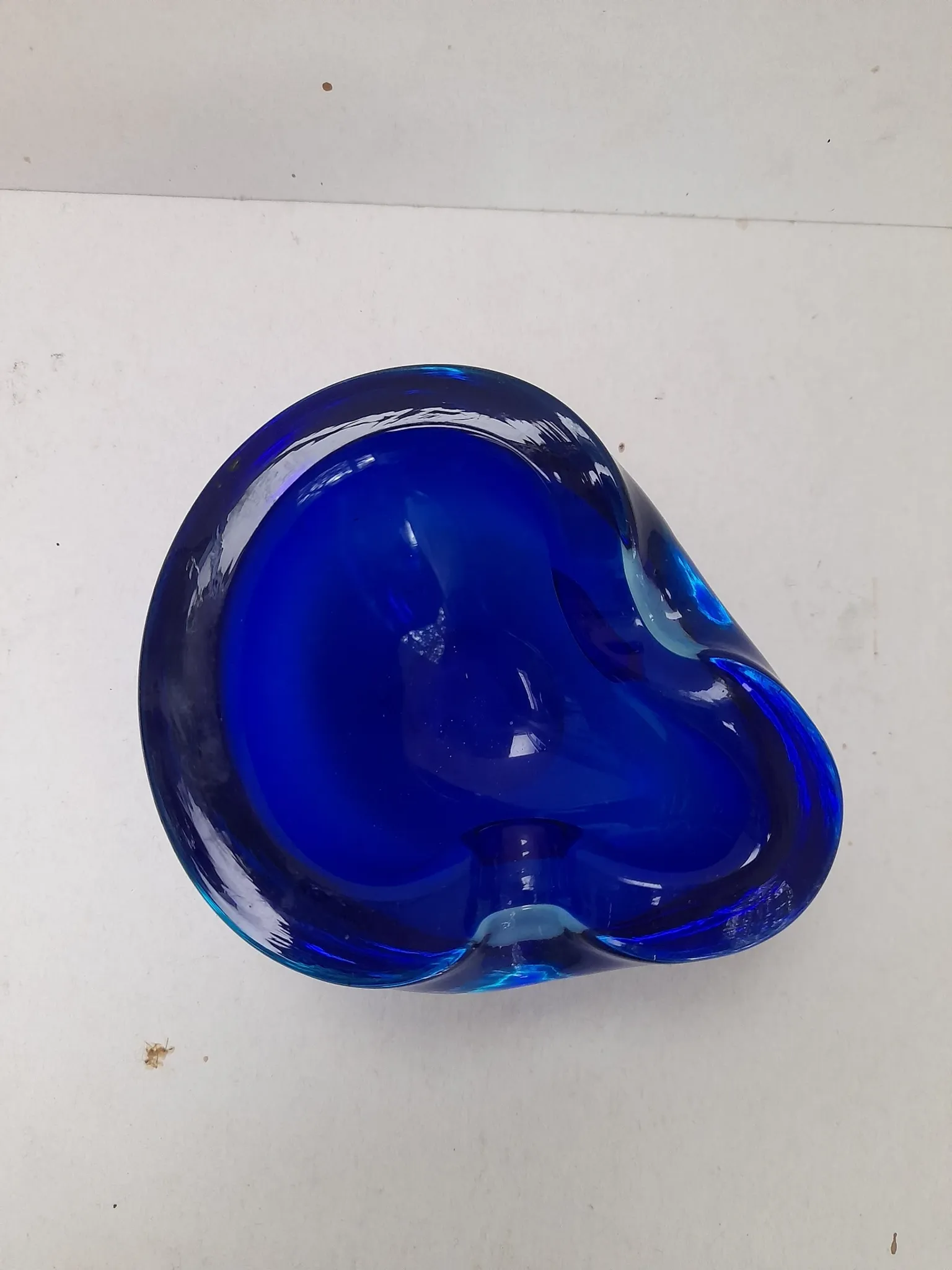 Blue Murano glass catchall.