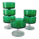 6 verres à pied coupes luminarc vert
