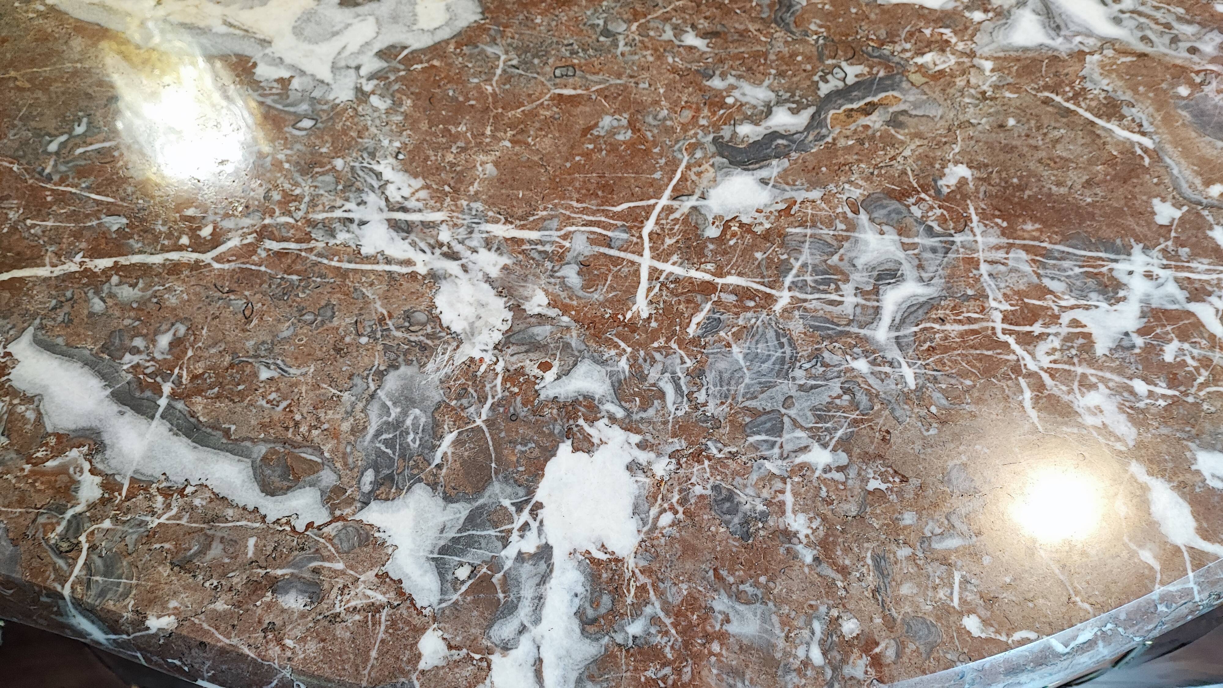 Louis XV dresser curved brown marble and bronze 1900