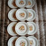 12 assiettes creuses anciennes "Capri "