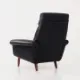 Black leather armchair, Danish design, 1970s, production: Denmark