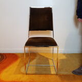 Chrome and velvet chairs