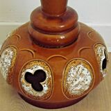 Vintage French 1960s standard lamp base in brown and cream ceramic 3462
