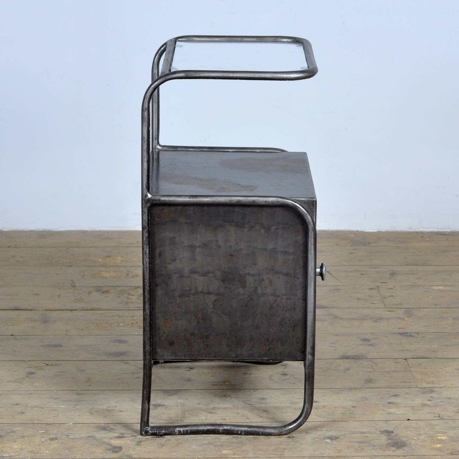 2 iron bedside tables, 1950s