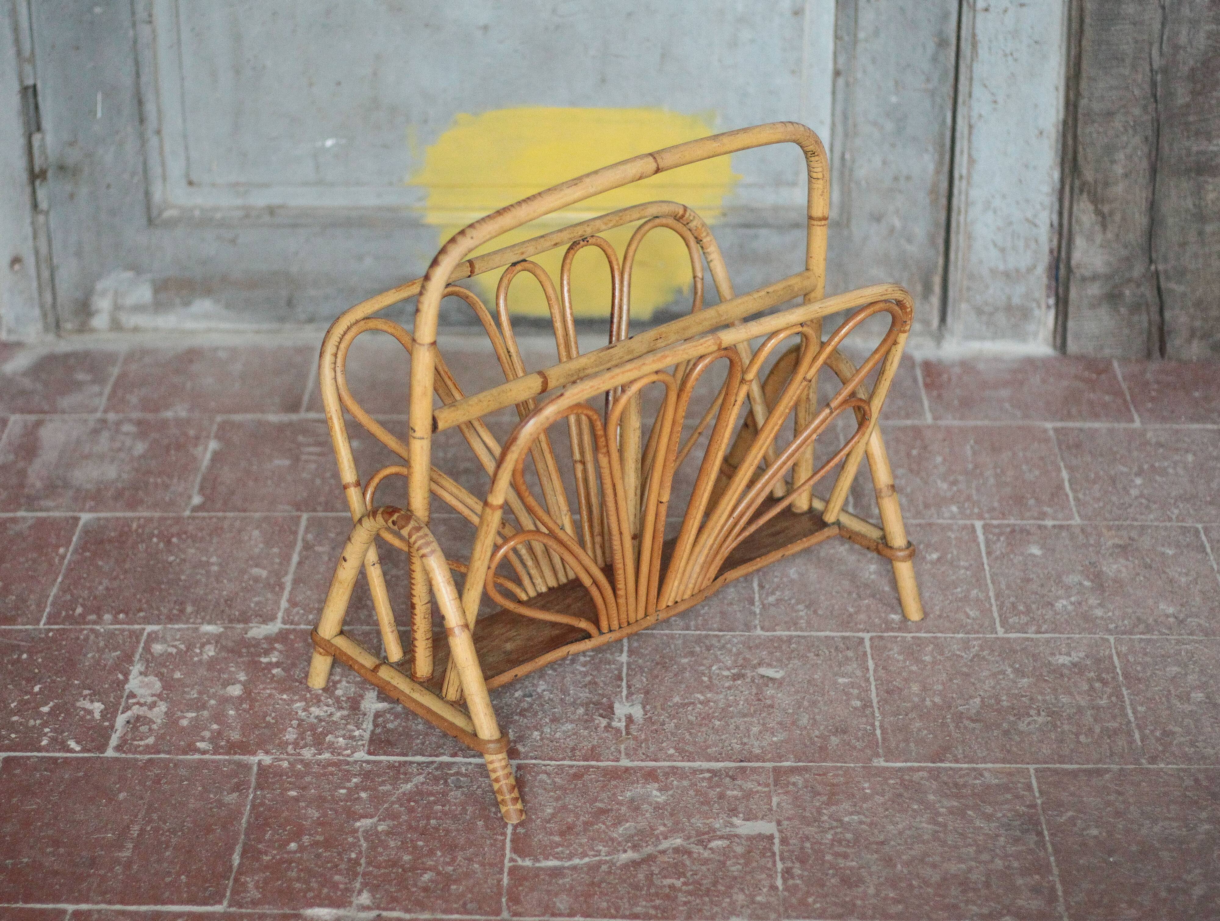 Porte-revue rotin, porte-revue osier, rangement magazines