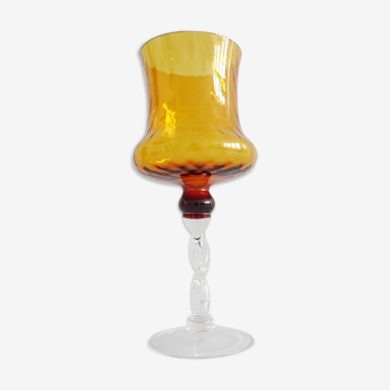 Amber colored glass vase