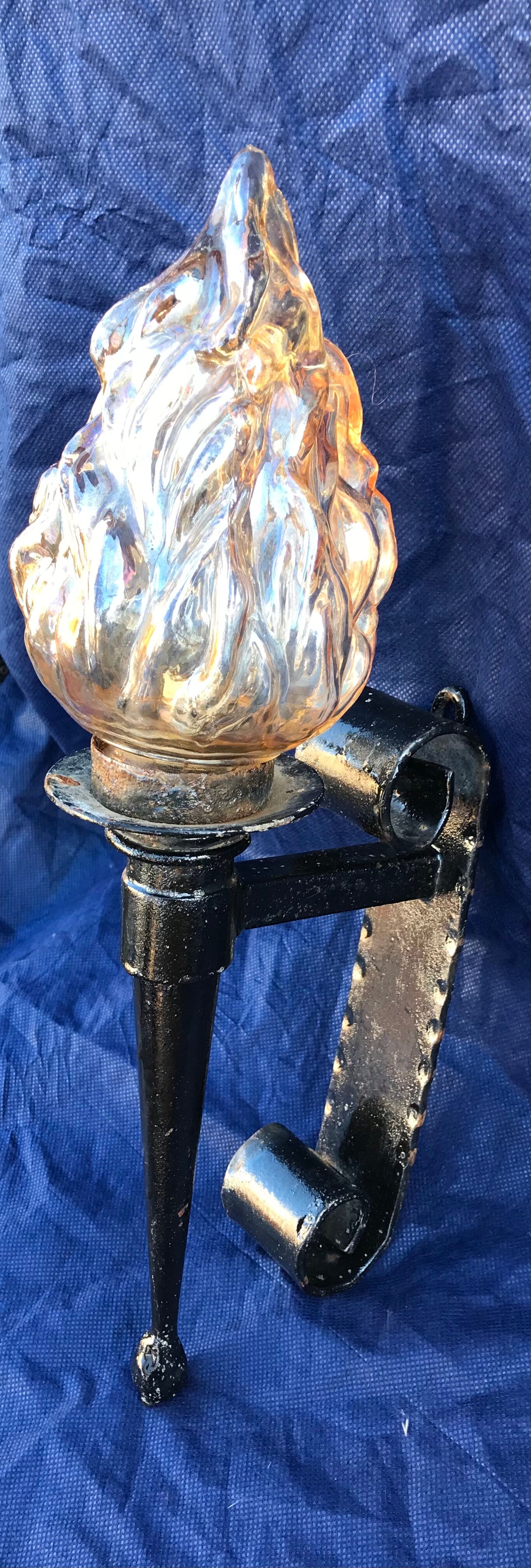Vintage torch wall lamp