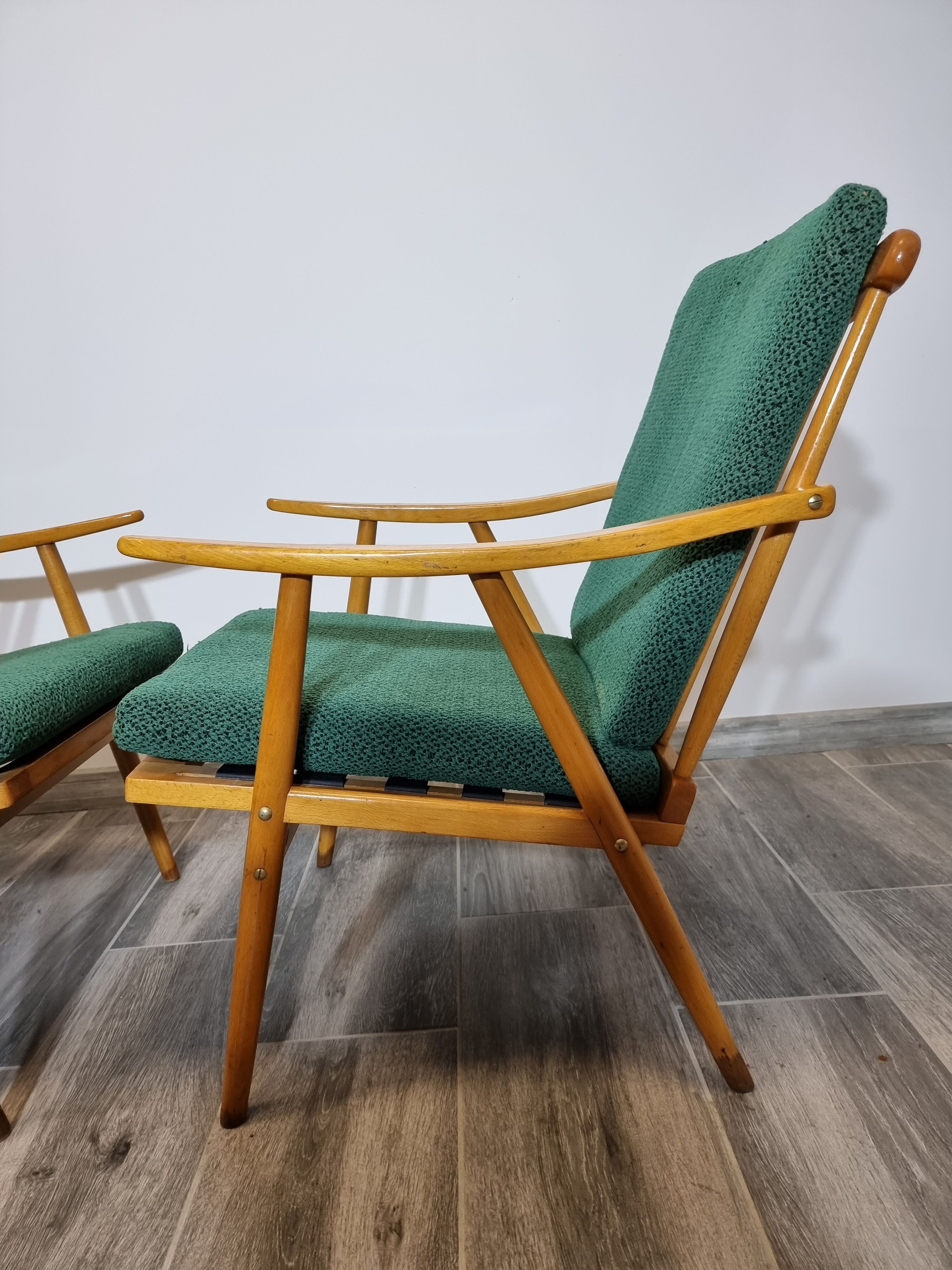 2 armchairs boomerang model by Ton