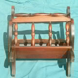 Wooden magazine rack, vintage