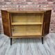 Rare Mid-Century Modern Walnut Corner Bar Cabinet with Revolving Carousel -