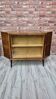 Rare Mid-Century Modern Walnut Corner Bar Cabinet with Revolving Carousel -