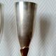 6 champagne flutes in brass and silver plated metal 1970