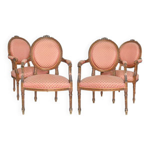 Suite de 4 fauteuils - style cabriolet