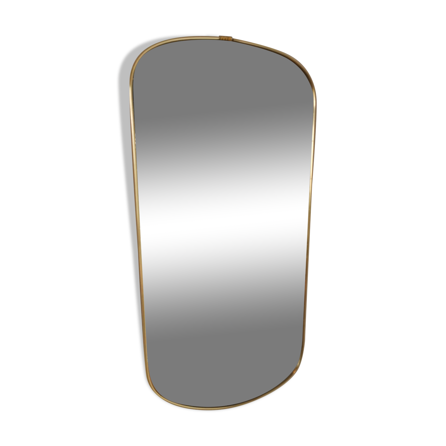 Miroir bord doré, forme libre vintage 1970