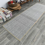 3x10 White Black Turkish Runner Rug 92x310Cm