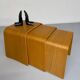 Set of 3 nesting coffee tables in thermoformed wood, 80s design