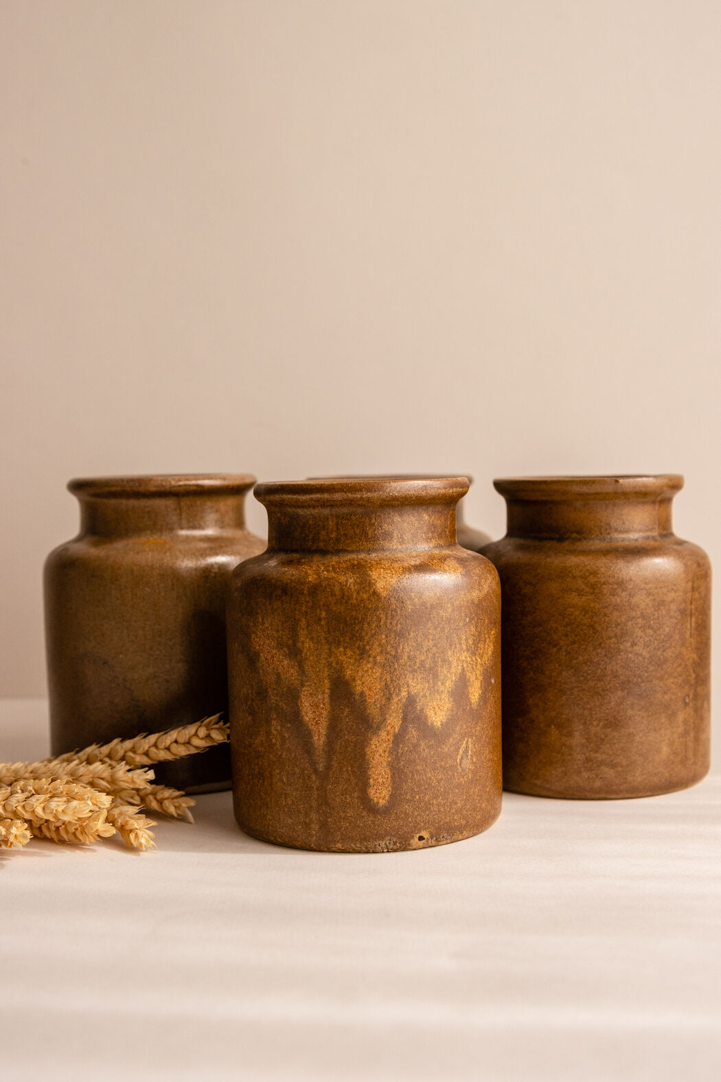 Brown Mustard Pot