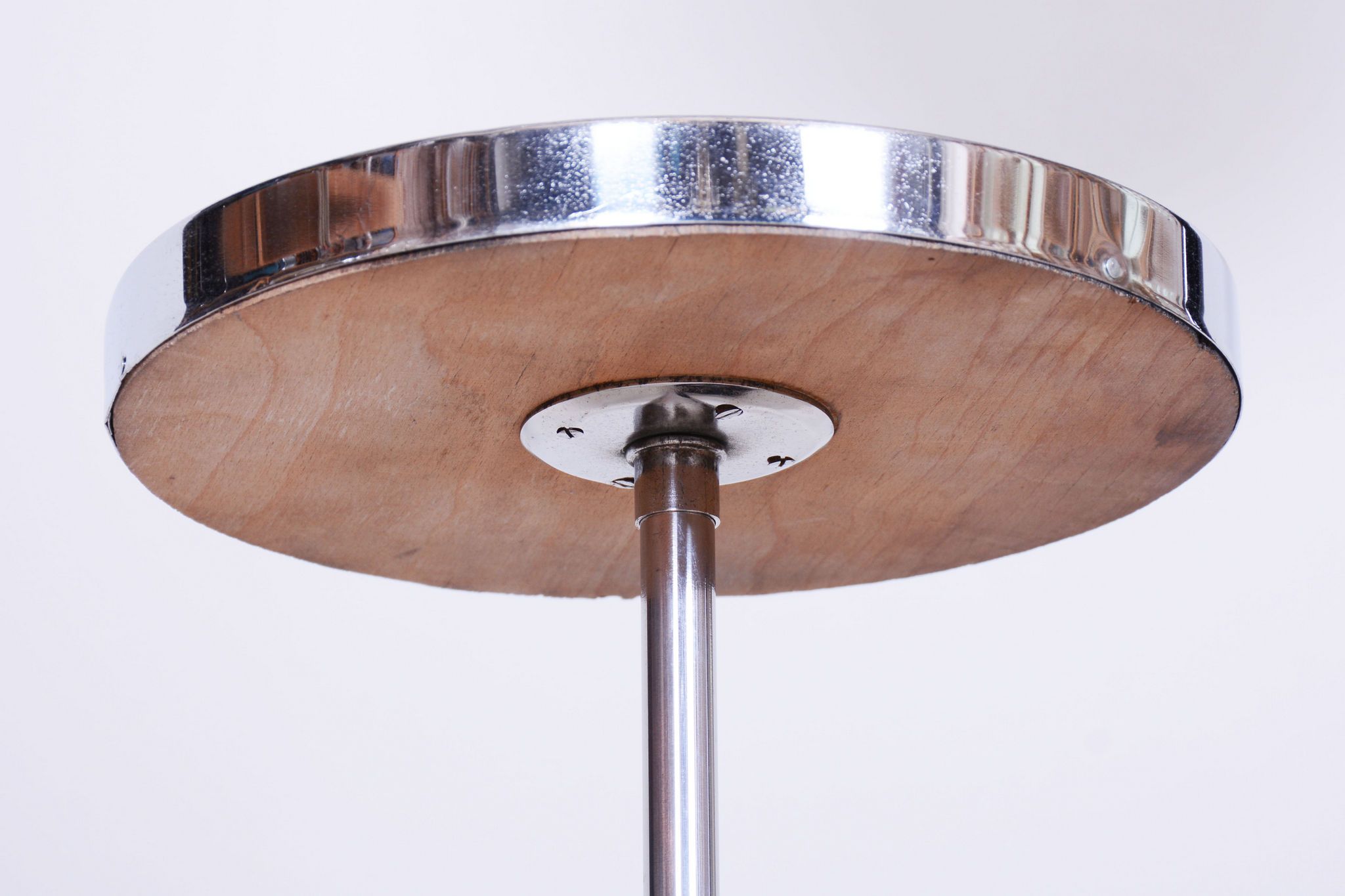 Restored Bauhaus Floor Lamp, J. Halabala, UP Zavody, Chrome, Czechia, 1930s
