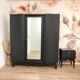 Art Deco wardrobe painted in black