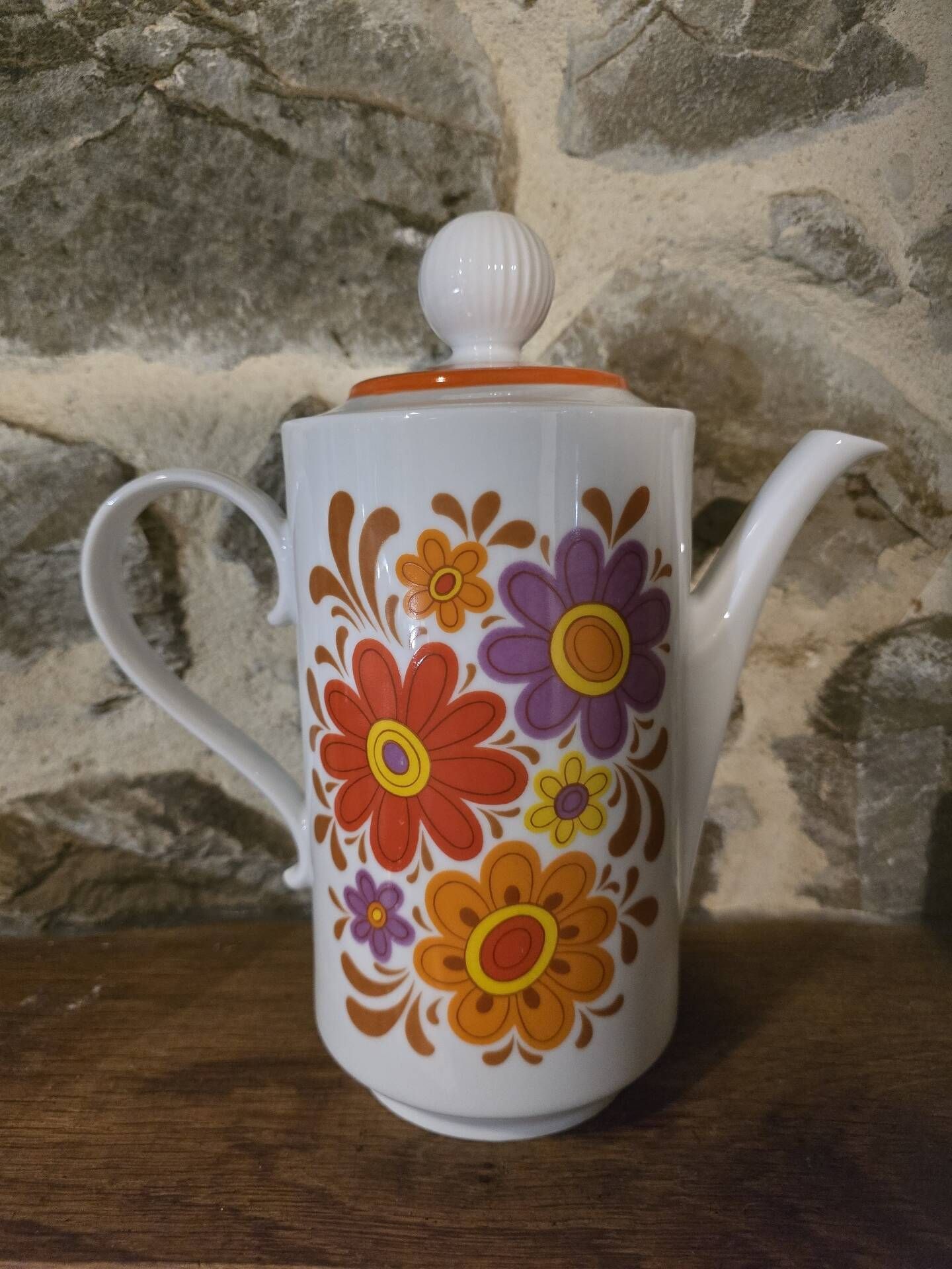 Vintage coffee pot Winterling Bavaria – Seventies floral decor