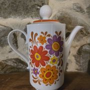 Cafetière vintage Winterling Bavaria – Décor floral seventies