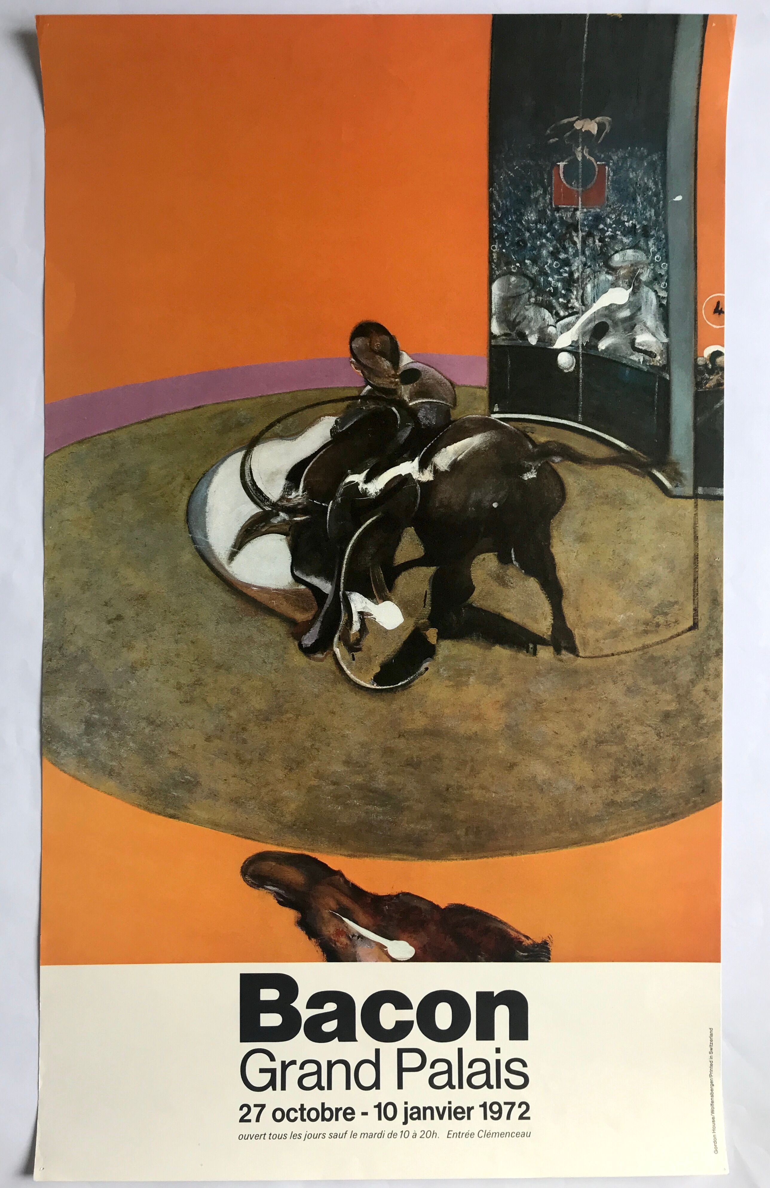 Affiche d'exposition originale de Francis Bacon, Grand Palais, 1972