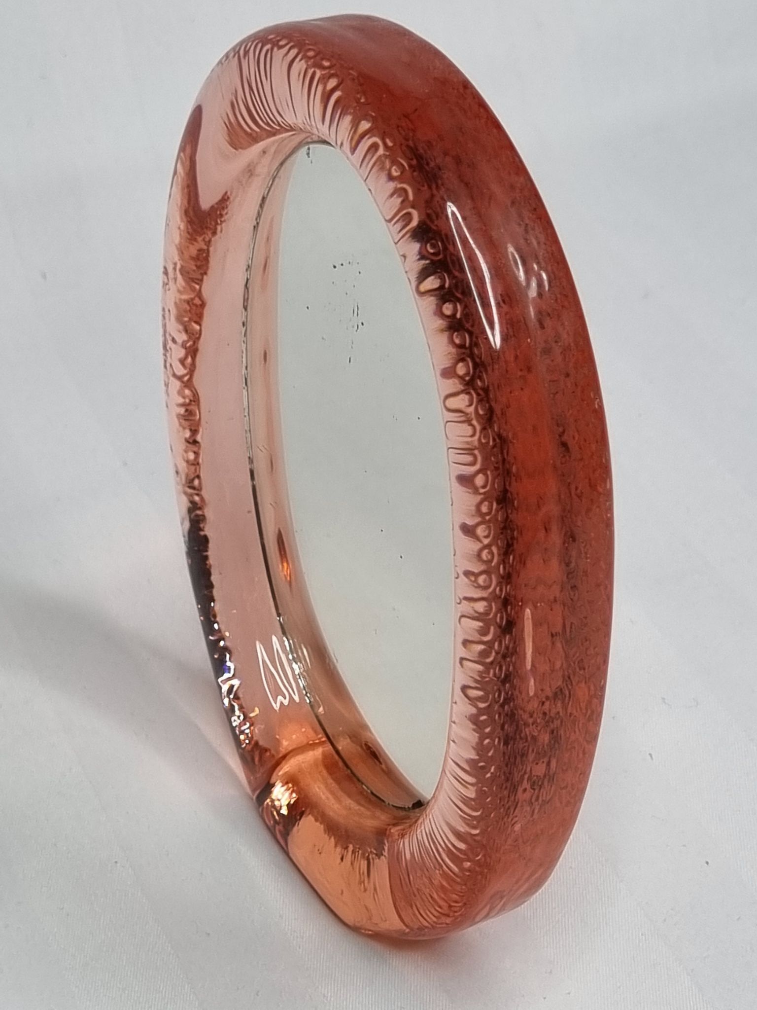 Miroir en verre vintage ovale à poser 16 cm