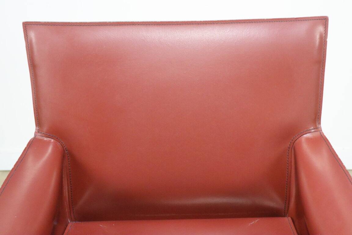 Vintage De Couro leather upholstered armchair, 1980s