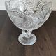 Large cut crystal bowl on a stand, swans – H 23 x Ø 20 cm – vintage