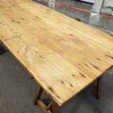 Farm or workshop table on trestles