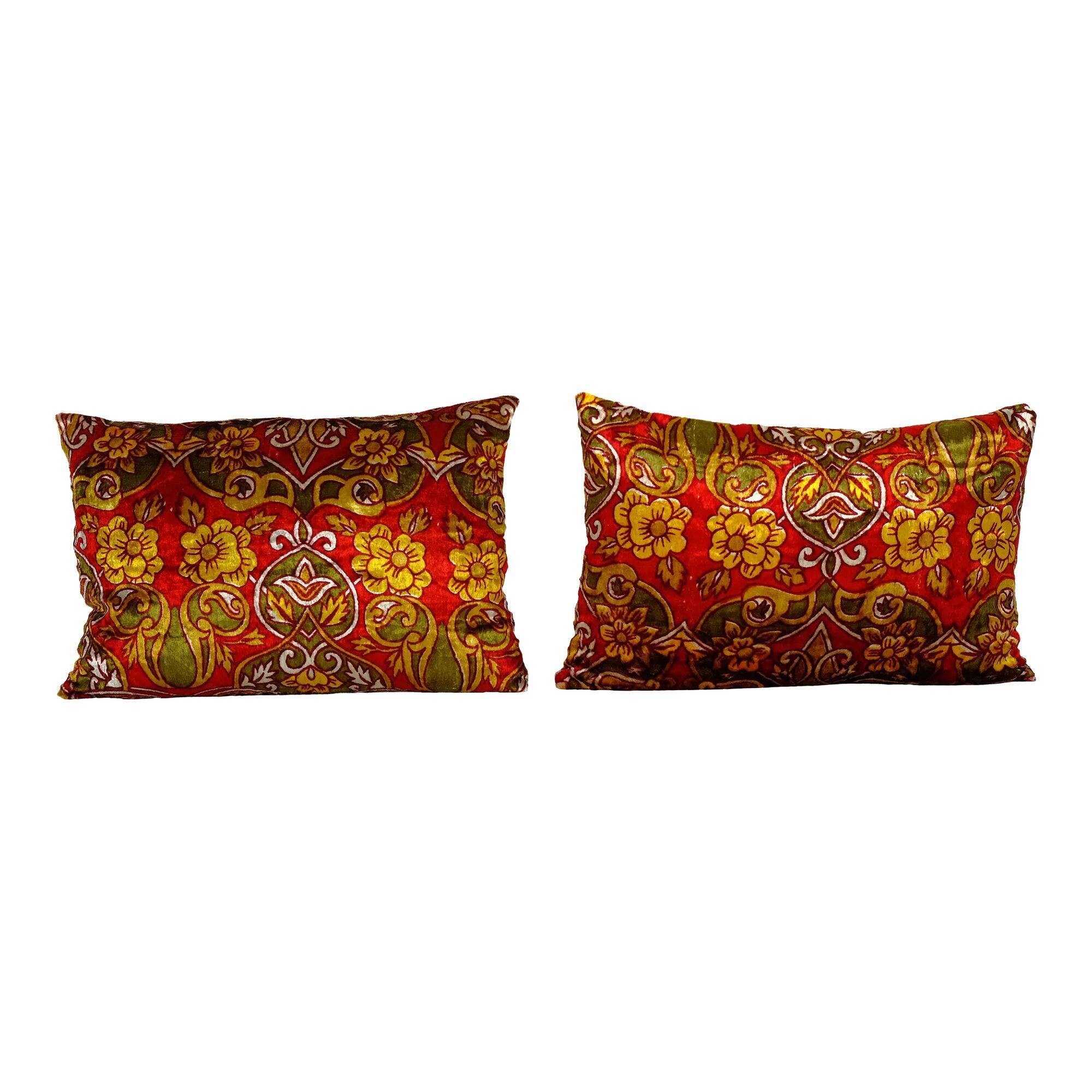 Set of 2 vintage velvet cushion covers 56x38 cm