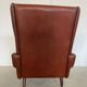 Vintage Danish retro mid-century Svend Skipper caramel brown leather chair