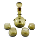 Blown glass liqueur carafe and its 4 small glasses