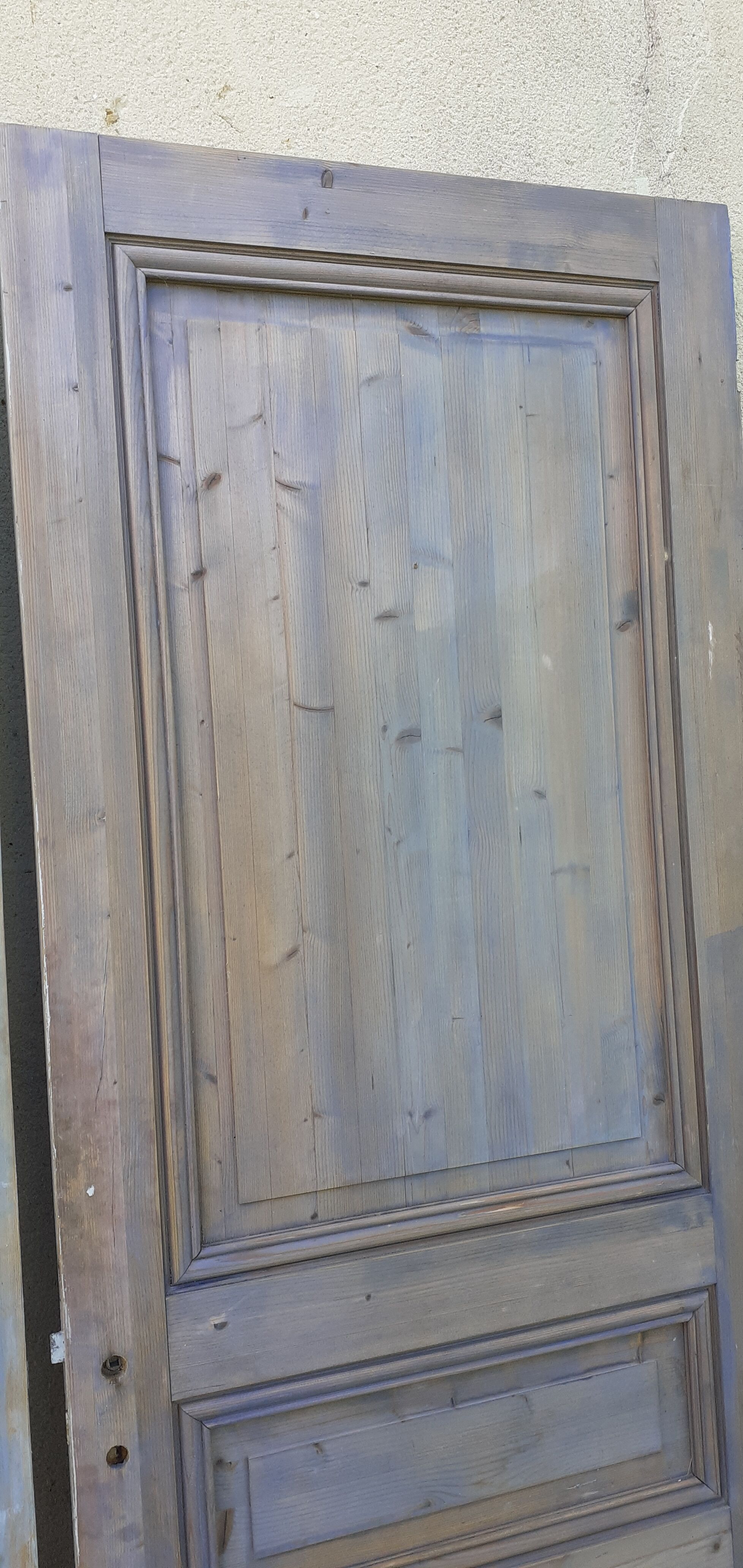Pairs of Haussmannian doors in patinated aged wood