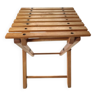 Folding wooden stool