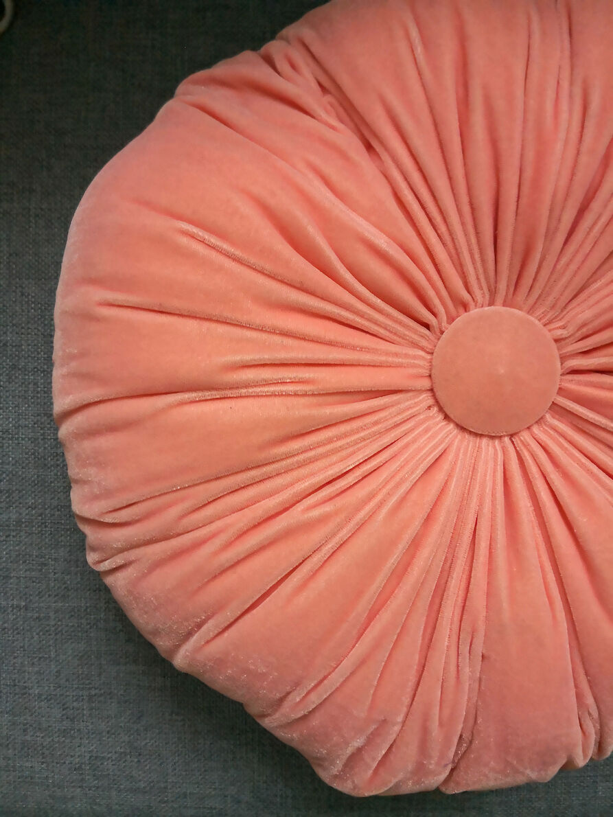 Clear pink round cushion