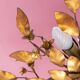 Italian ceiling light metal gold leaves 60s